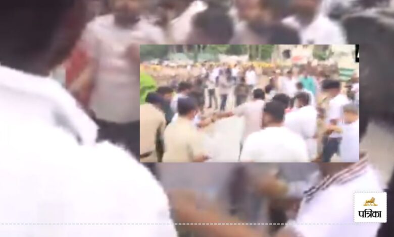 चैतन्य बघेल की गिरफ्तारी पर बवाल, NSUI ने ED दफ्तर के बाहर किया उग्र प्रदर्शन