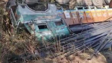 धमतरी में सरिया से भरा ट्रक पुल से गिरा:  ड्राइवर गंभीर घायल, ग्रामीणों ने बाहर निकालकर अस्पताल पहुंचाया - Dhamtari News