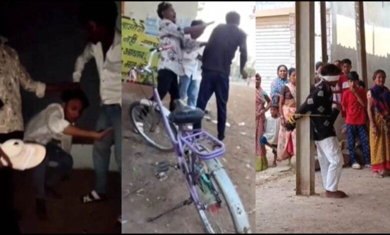 युवक को चप्पल से पीटकर जबरन कहलवाया 'बाप बोल', गांव पहुंचते ही ग्रामीणों ने आरोपी को पोल से बांधकर कूटा, भेजा जेल